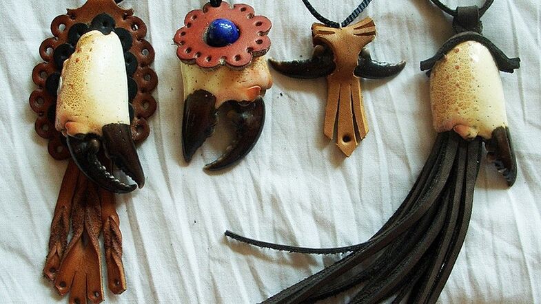 Amulets and amulets made of genuine leather